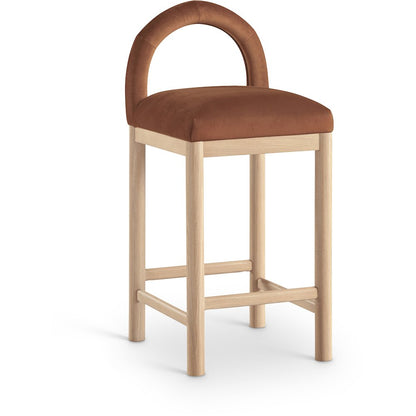 Conrad Cognac Velvet Counter Stool