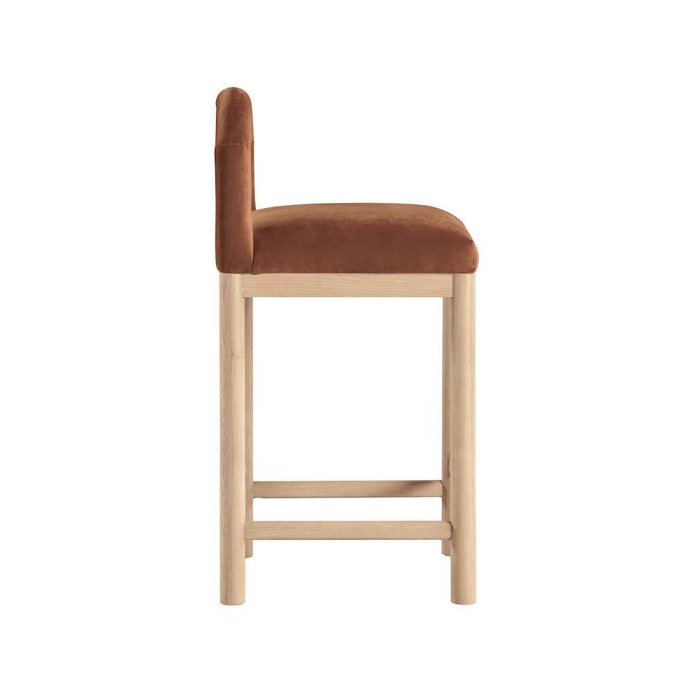 Conrad Cognac Velvet Counter Stool