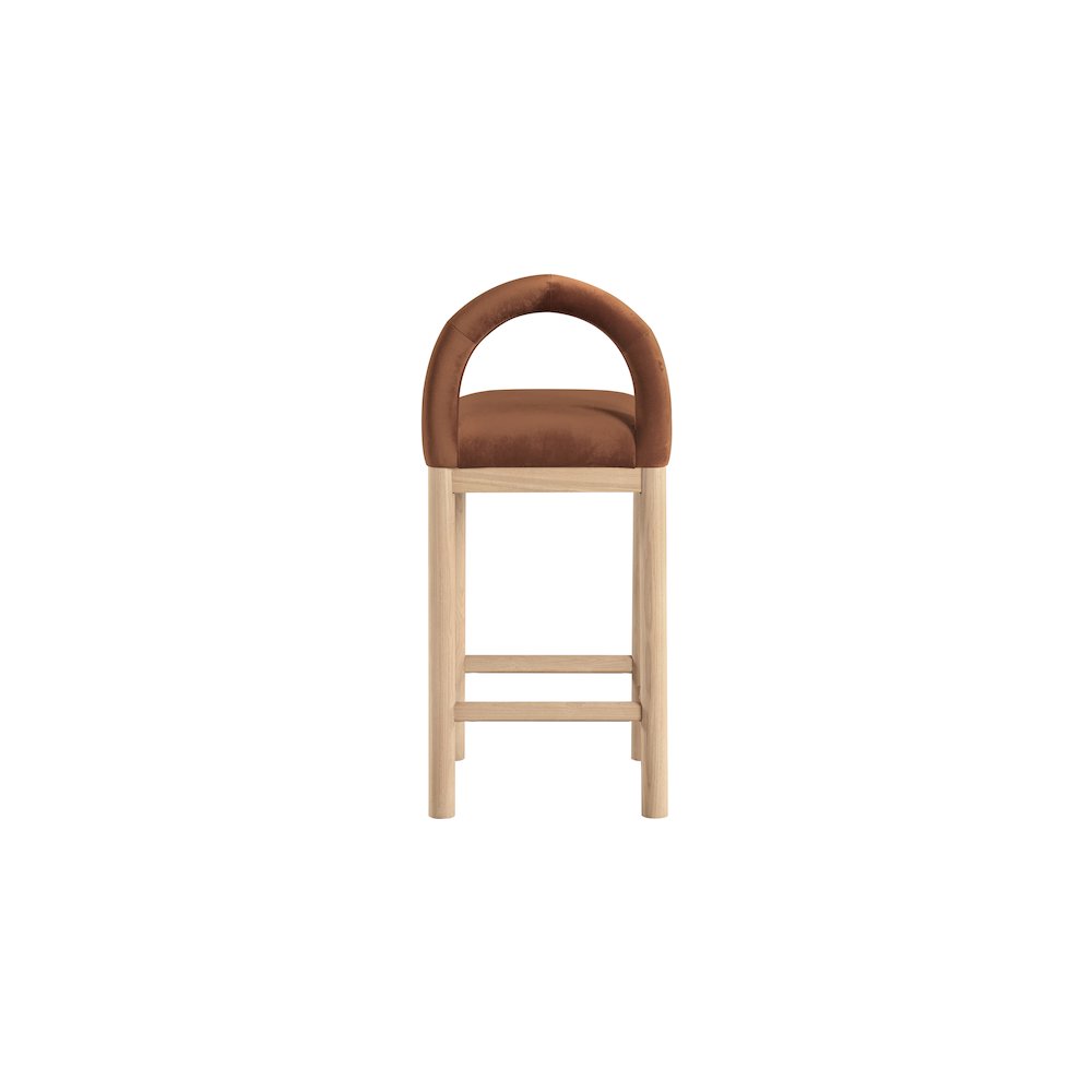 Conrad Cognac Velvet Counter Stool
