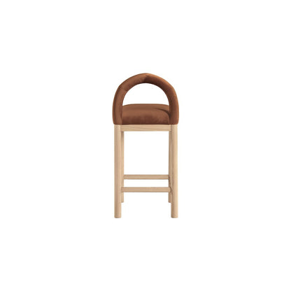 Conrad Cognac Velvet Counter Stool