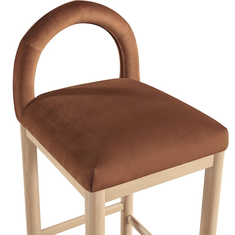 Conrad Cognac Velvet Counter Stool
