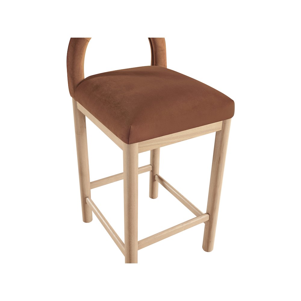 Conrad Cognac Velvet Counter Stool