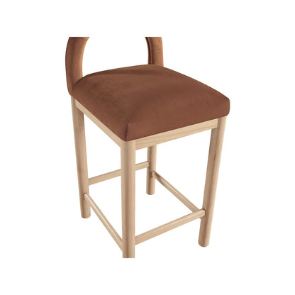 Conrad Cognac Velvet Counter Stool