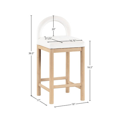 Conrad Cream Velvet Counter Stool