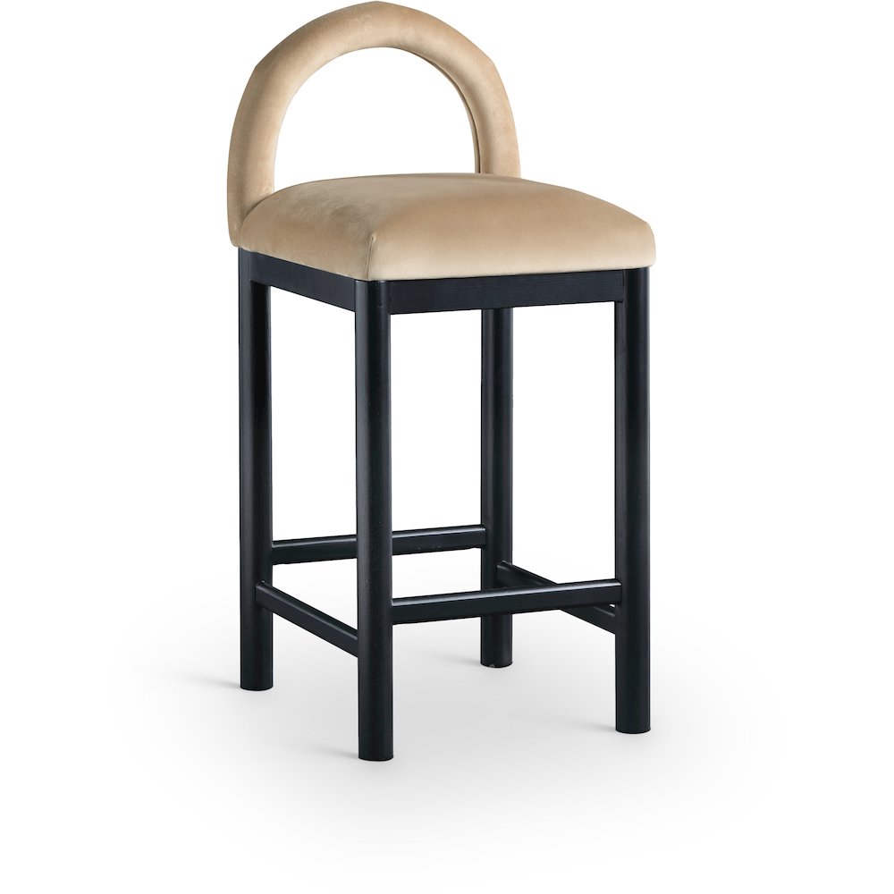 Conrad Beige Velvet Counter Stool