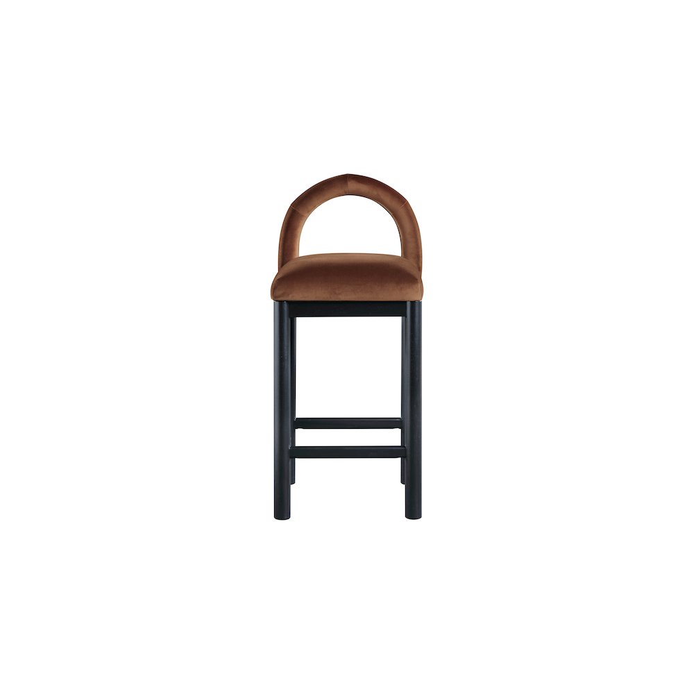 Conrad Cognac Velvet Counter Stool