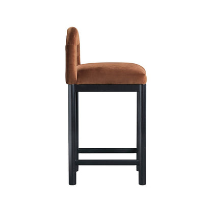 Conrad Cognac Velvet Counter Stool