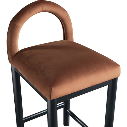 Conrad Cognac Velvet Counter Stool