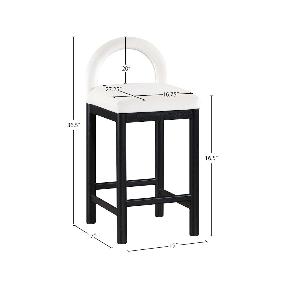 Conrad Cream Velvet Counter Stool