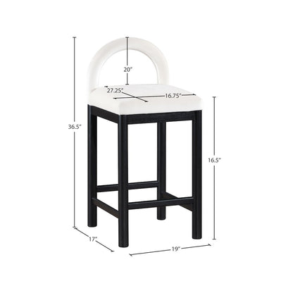 Conrad Cream Velvet Counter Stool