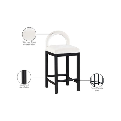 Conrad Cream Velvet Counter Stool