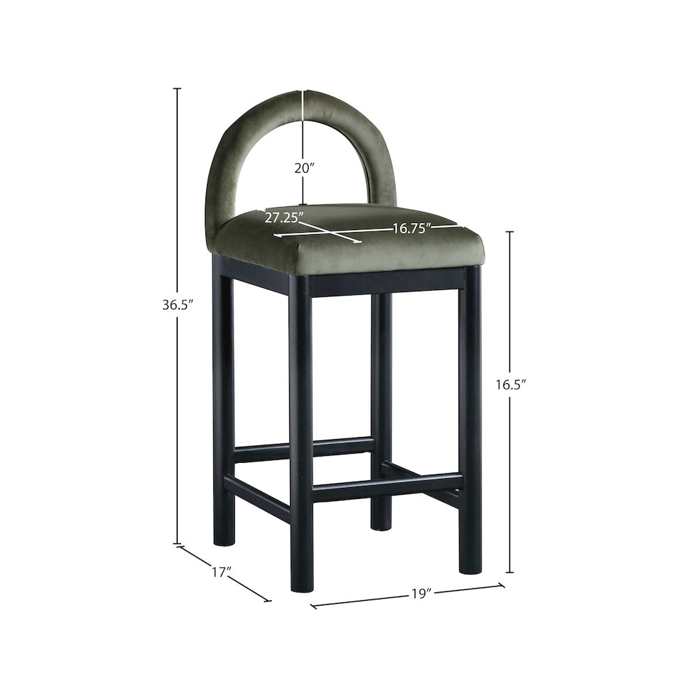 Conrad Green Velvet Counter Stool