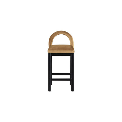 Conrad Saddle Velvet Counter Stool