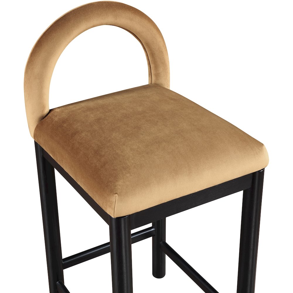 Conrad Saddle Velvet Counter Stool