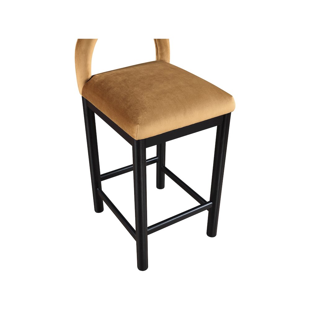 Conrad Saddle Velvet Counter Stool