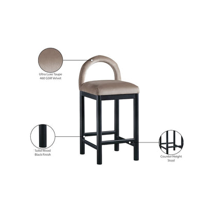 Conrad Taupe Velvet Counter Stool