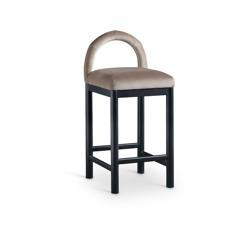 Conrad Taupe Velvet Counter Stool