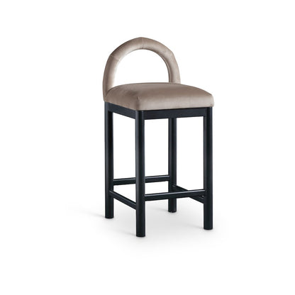 Conrad Taupe Velvet Counter Stool
