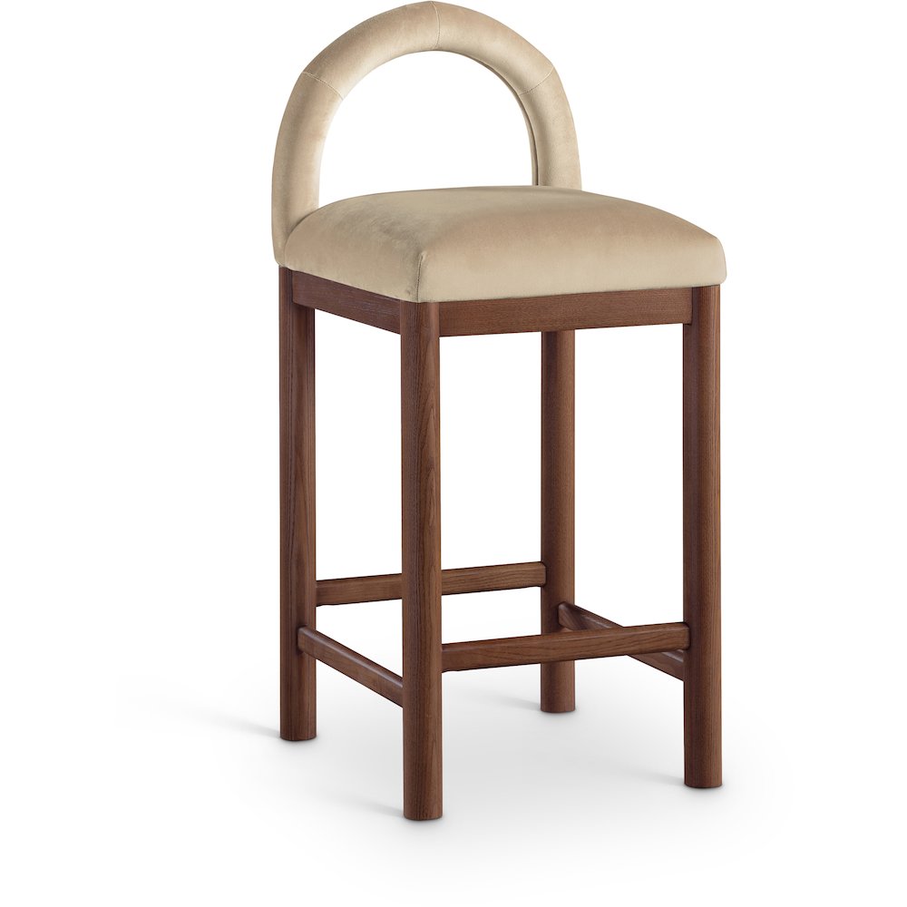 Conrad Beige Velvet Counter Stool
