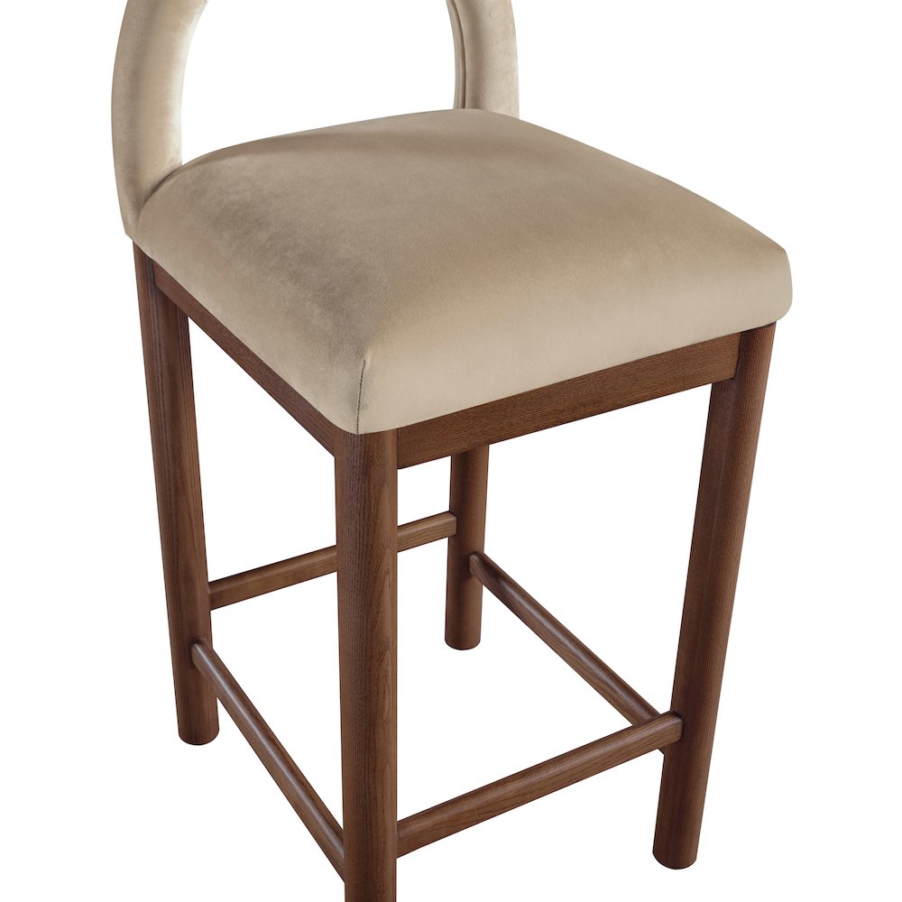 Conrad Beige Velvet Counter Stool