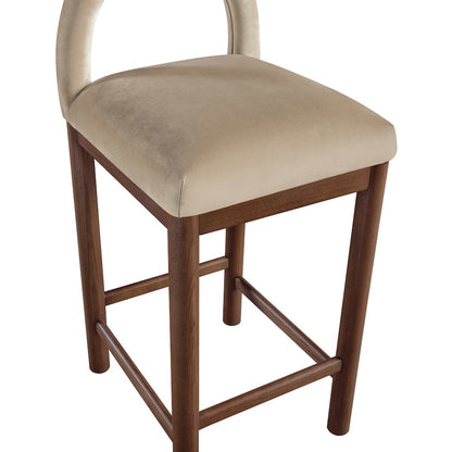 Conrad Beige Velvet Counter Stool