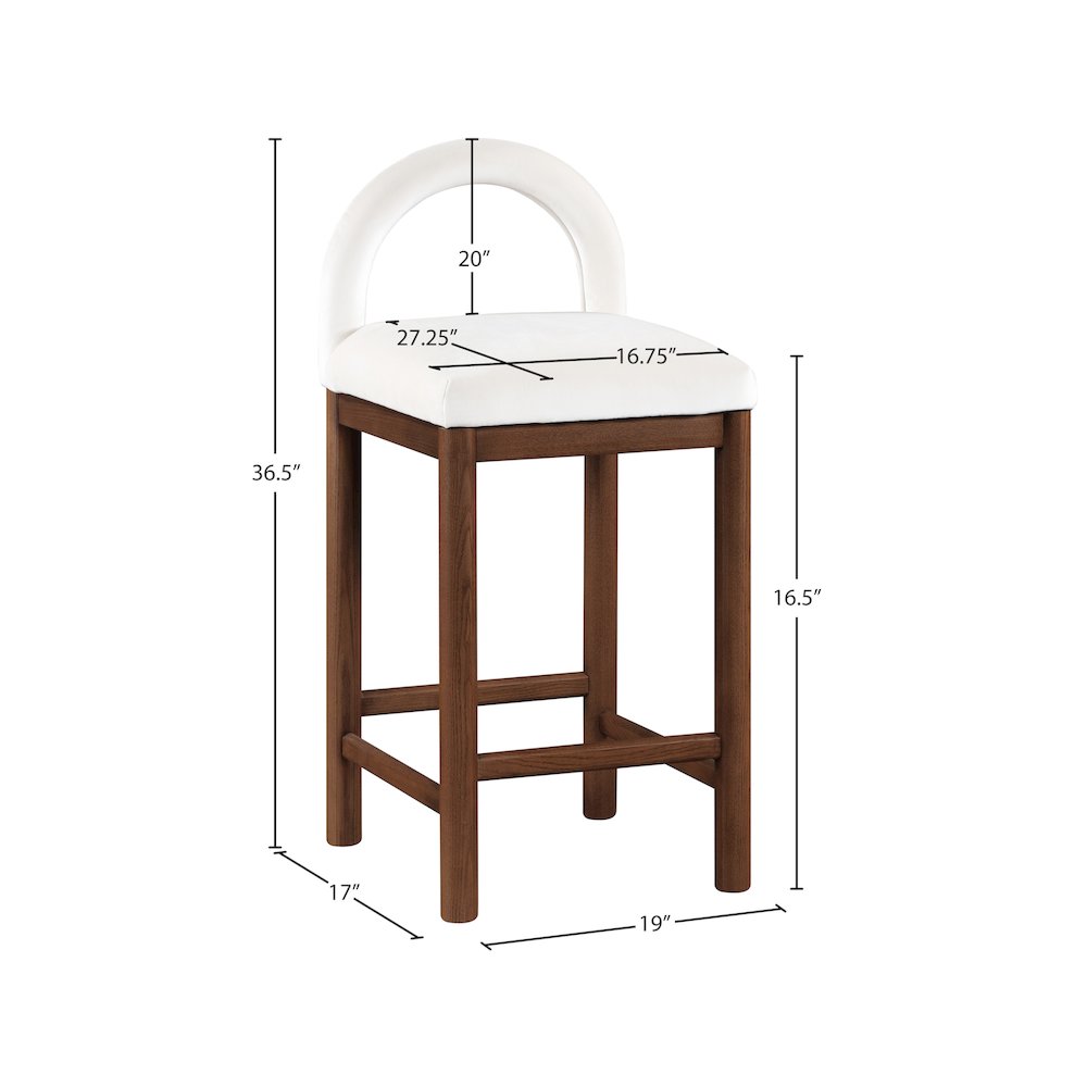 Conrad Cream Velvet Counter Stool