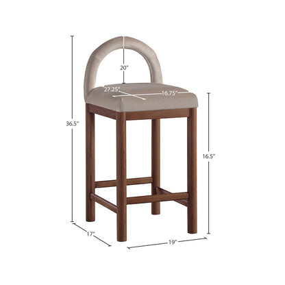 Conrad Taupe Velvet Counter Stool