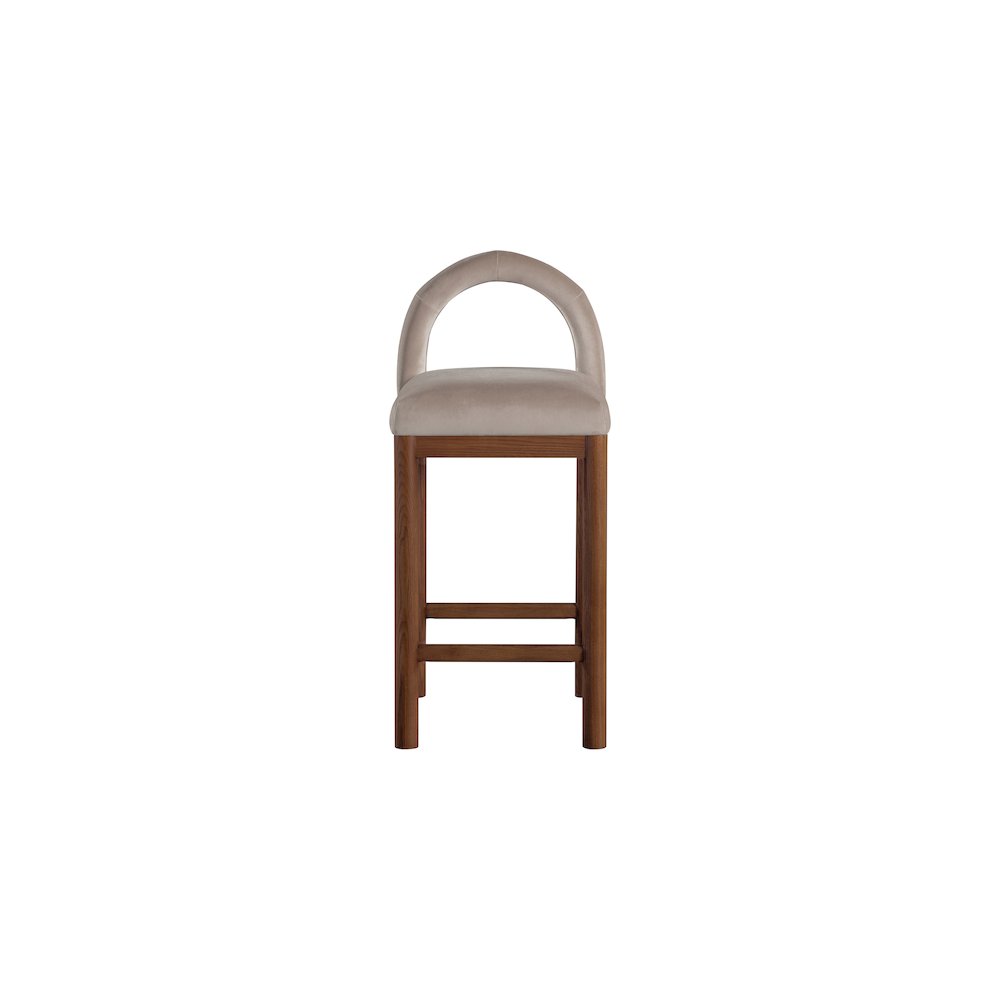 Conrad Taupe Velvet Counter Stool