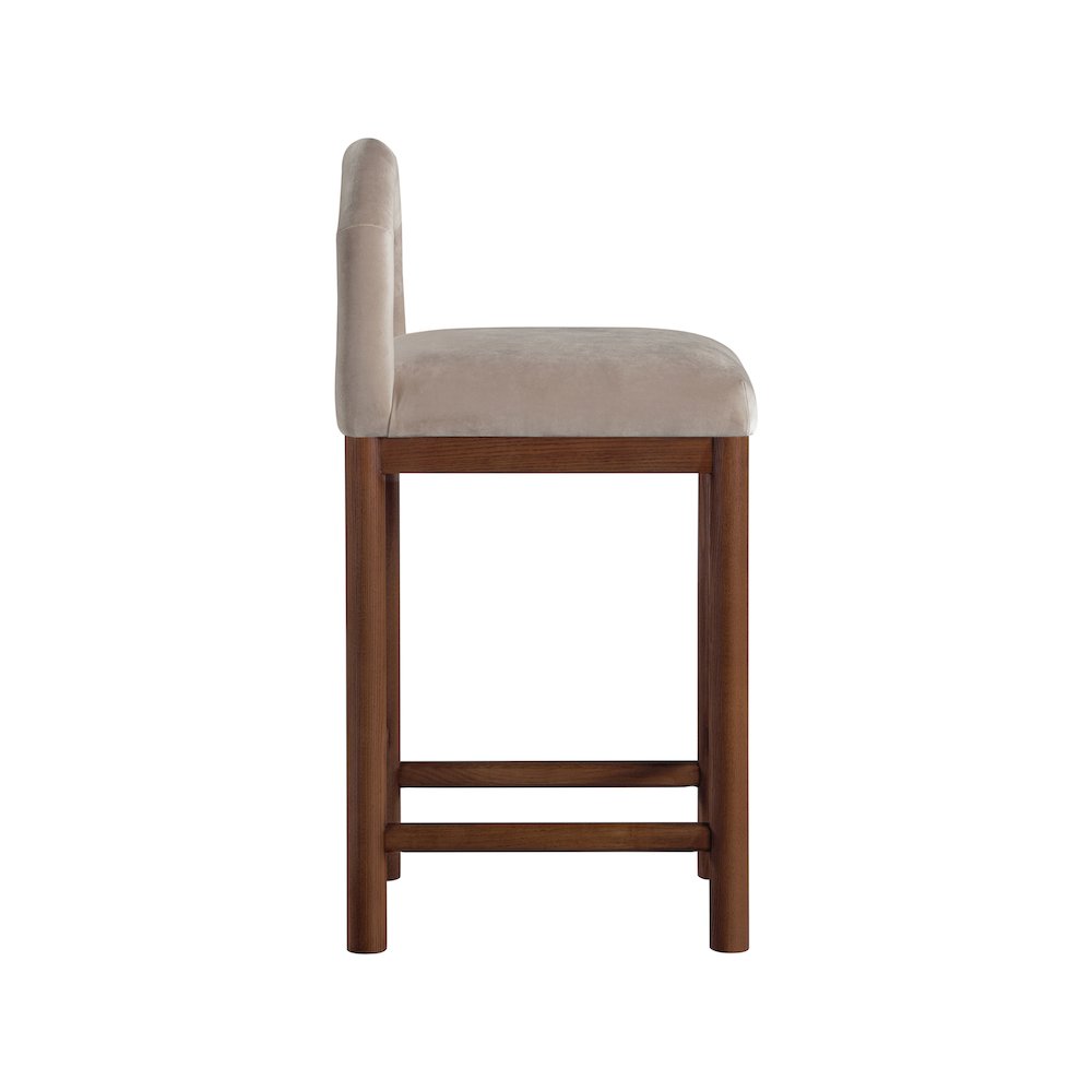 Conrad Taupe Velvet Counter Stool