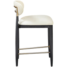 Riccio Cream Vegan Leather Upholstered Stool