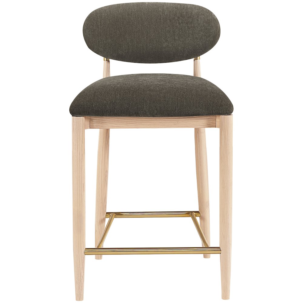 Riccio Brown Performance Fabric Upholstered Stool