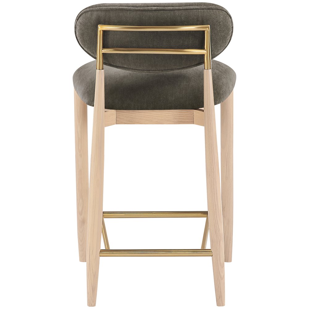Riccio Brown Performance Fabric Upholstered Stool