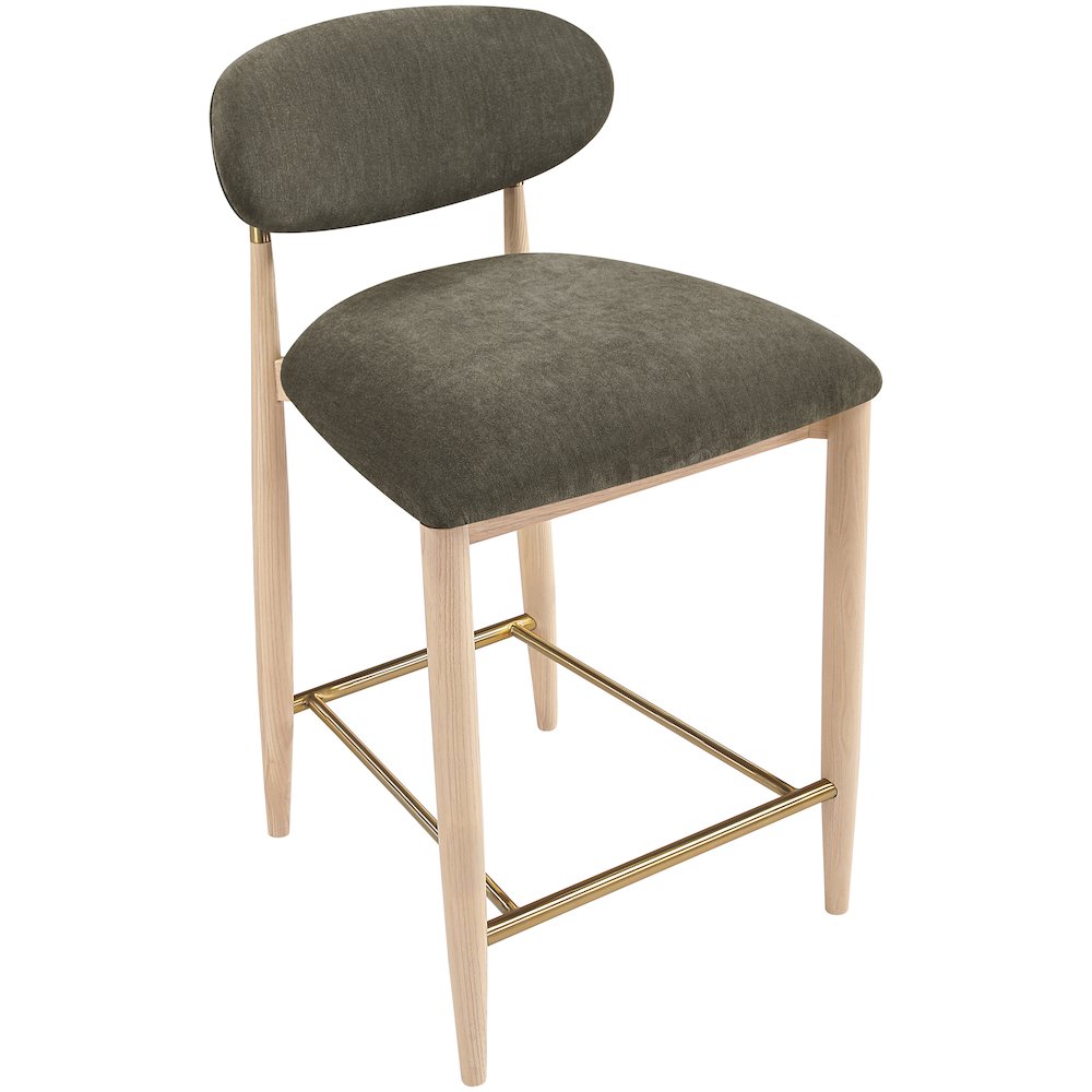 Riccio Brown Performance Fabric Upholstered Stool