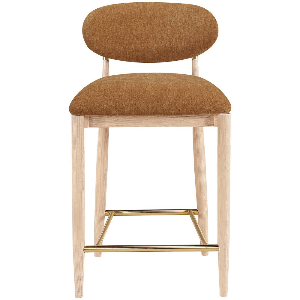 Riccio Cognac Performance Fabric Upholstered Stool