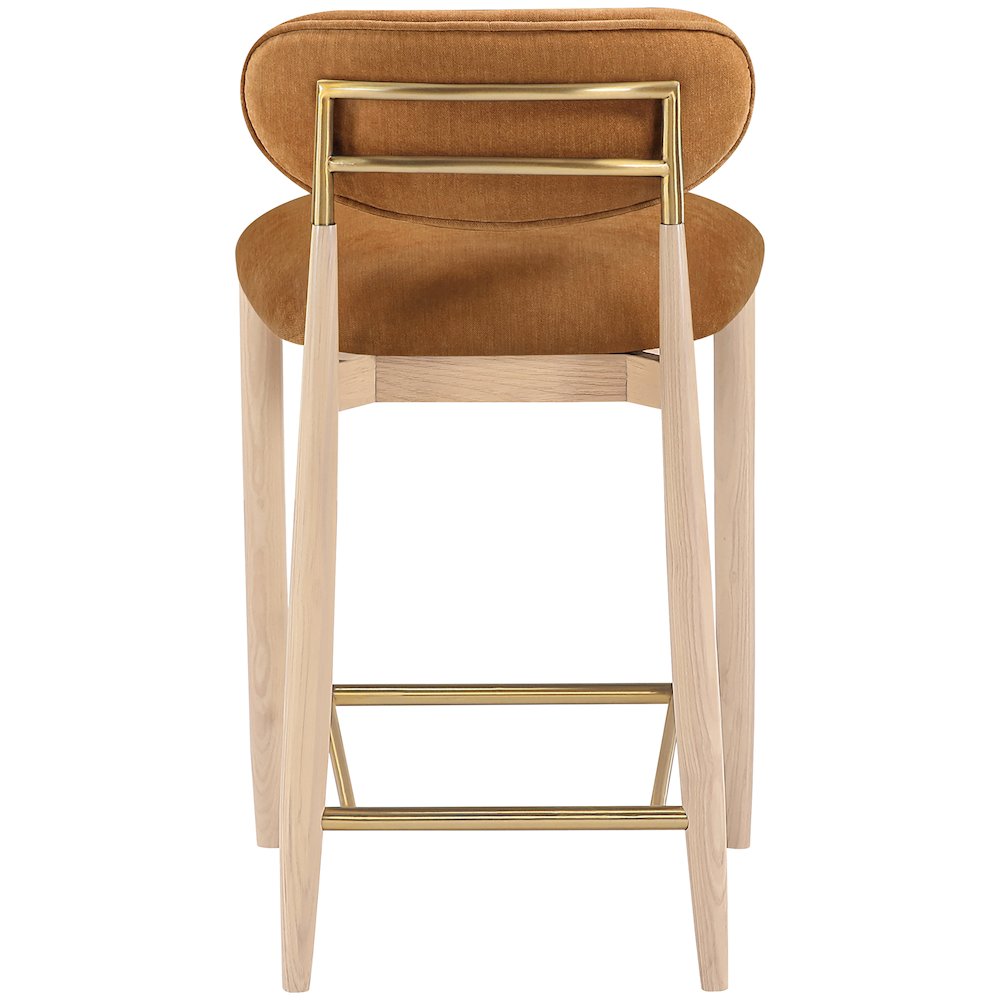 Riccio Cognac Performance Fabric Upholstered Stool