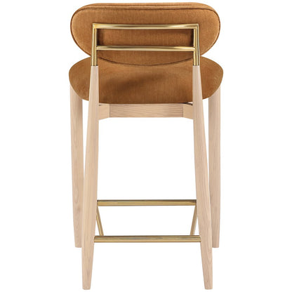 Riccio Cognac Performance Fabric Upholstered Stool