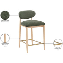 Riccio Olive Performance Fabric Upholstered Stool