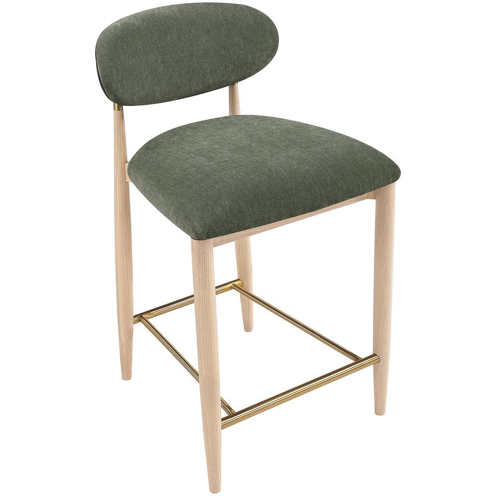 Riccio Olive Performance Fabric Upholstered Stool