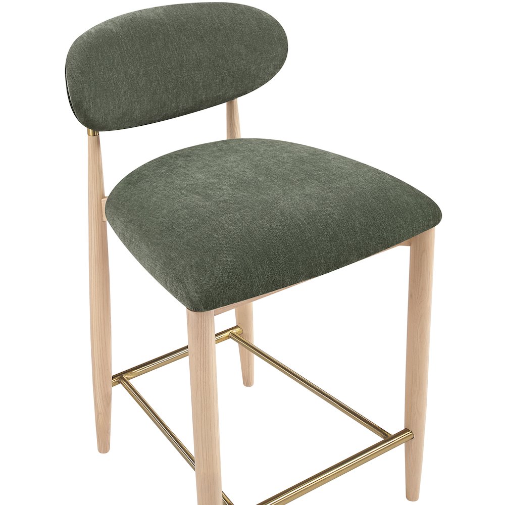 Riccio Olive Performance Fabric Upholstered Stool