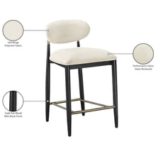 Riccio Beige Performance Fabric Upholstered Stool