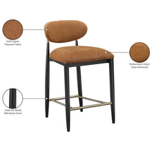 Riccio Cognac Performance Fabric Upholstered Stool