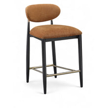 Riccio Cognac Performance Fabric Upholstered Stool