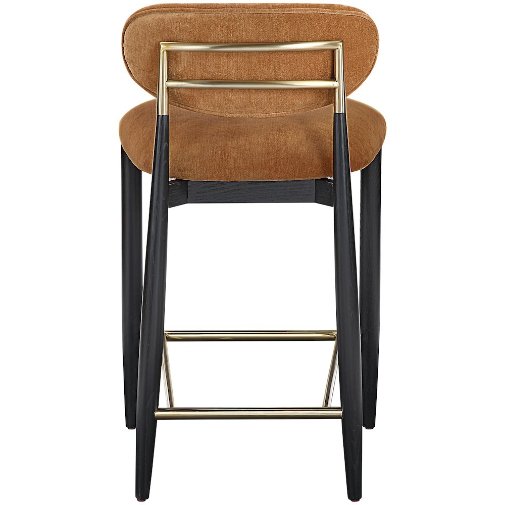 Riccio Cognac Performance Fabric Upholstered Stool