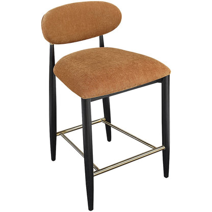 Riccio Cognac Performance Fabric Upholstered Stool