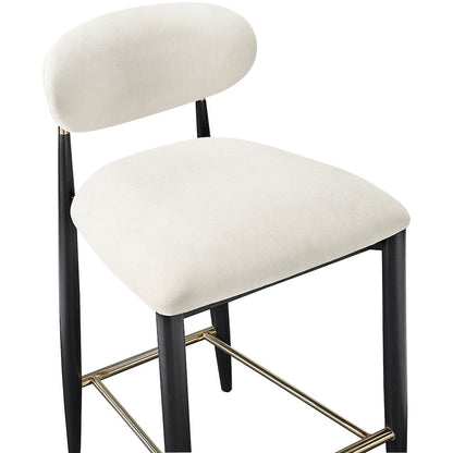 Riccio Cream Performance Fabric Upholstered Stool
