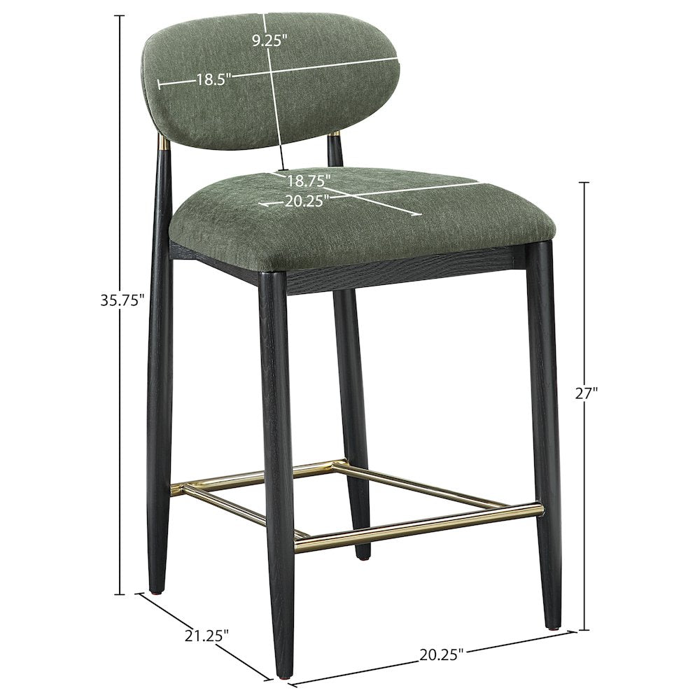 Riccio Olive Performance Fabric Upholstered Stool
