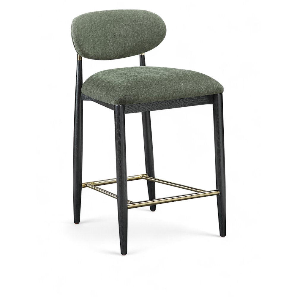 Riccio Olive Performance Fabric Upholstered Stool