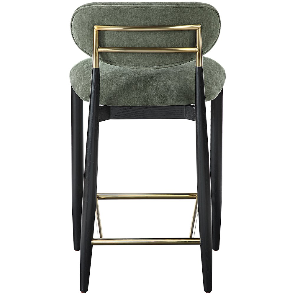 Riccio Olive Performance Fabric Upholstered Stool