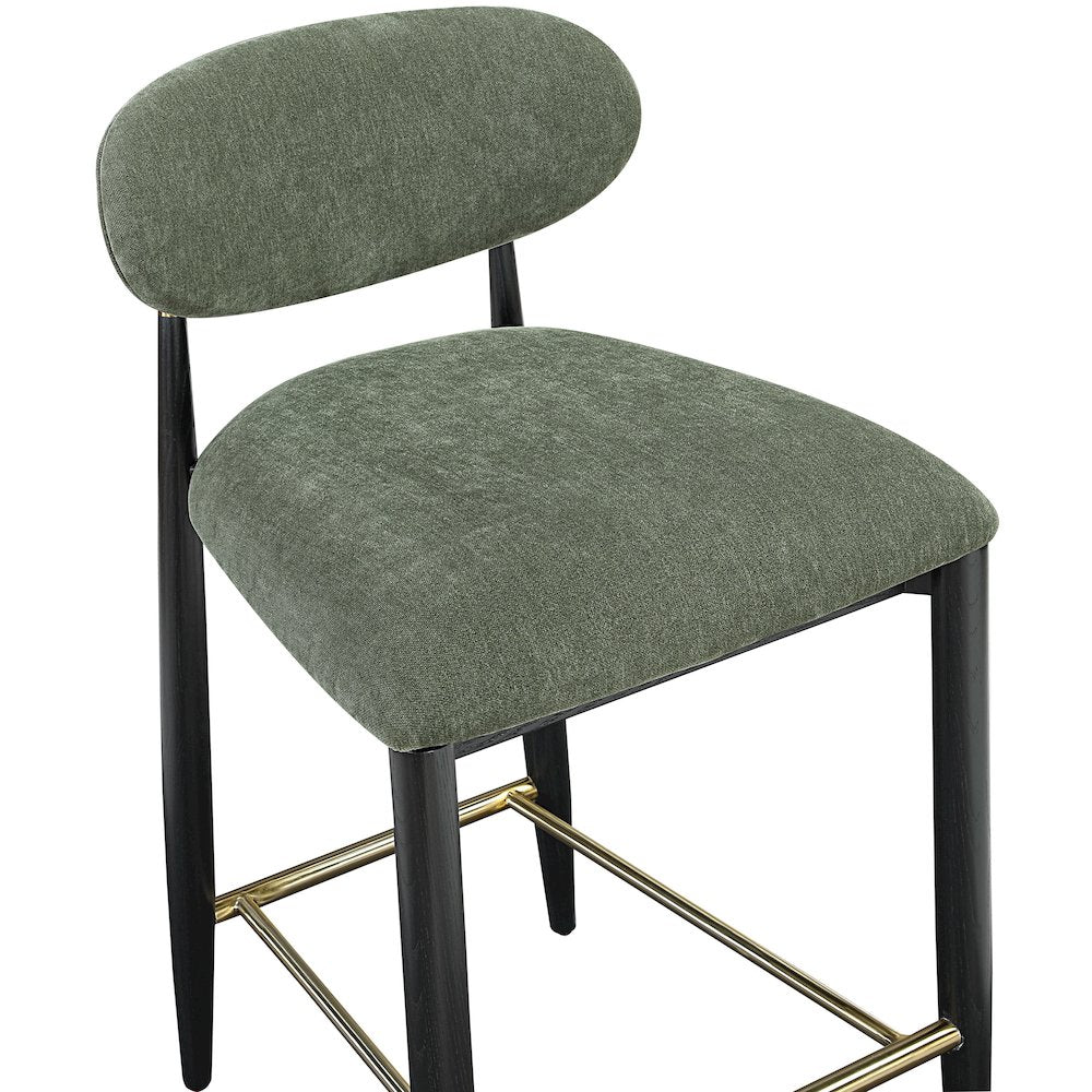 Riccio Olive Performance Fabric Upholstered Stool