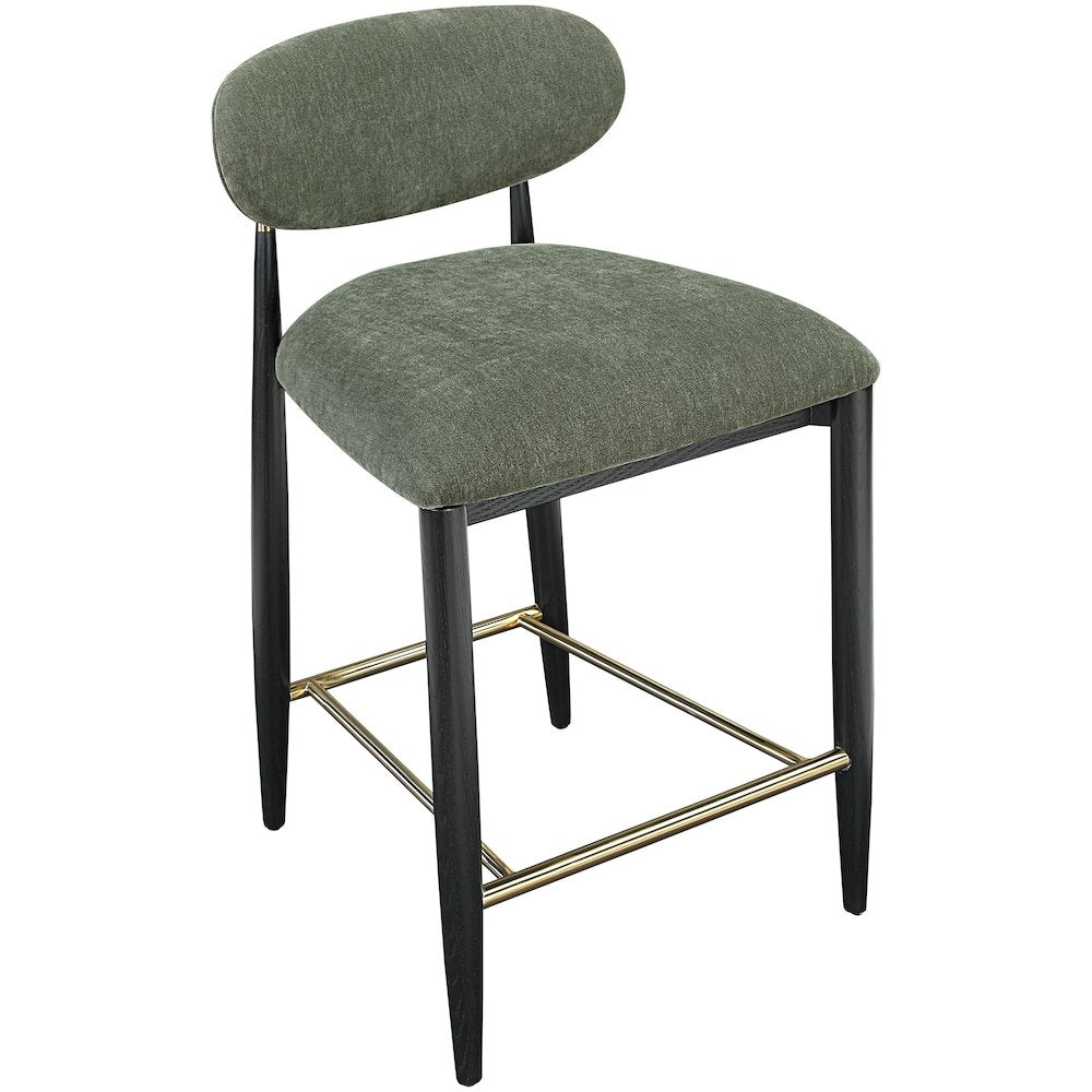 Riccio Olive Performance Fabric Upholstered Stool